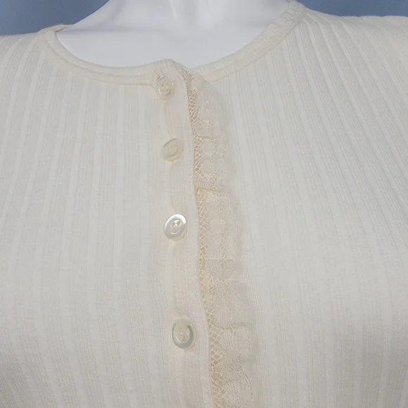 Vintage La Perla Joelle Cream Ribbed Loungewear Slip | Size Small NWOT - Picture 8 of 14